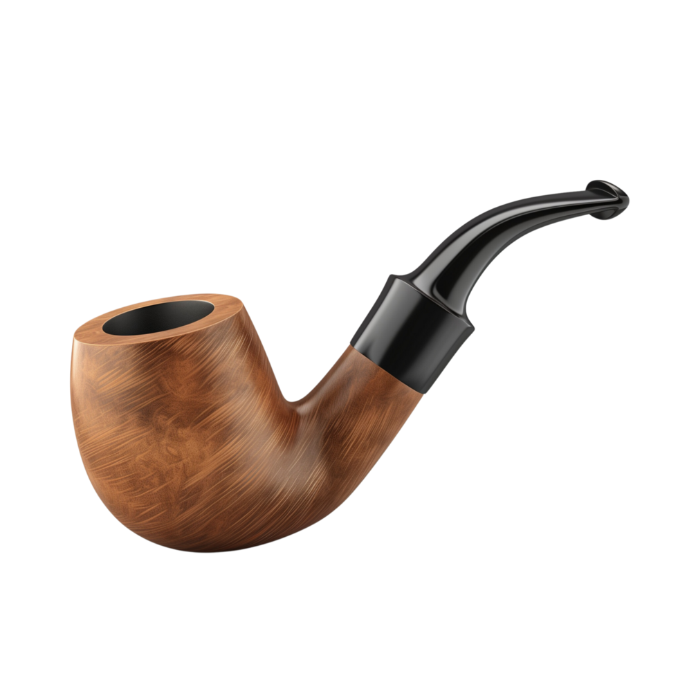 An elegant smoking pipe, isolated on a transparent background png