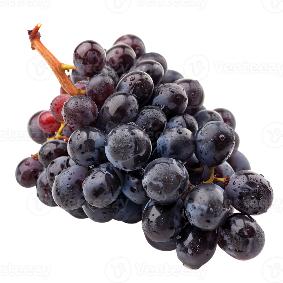 A cluster of grapes, isolated on a transparent background png