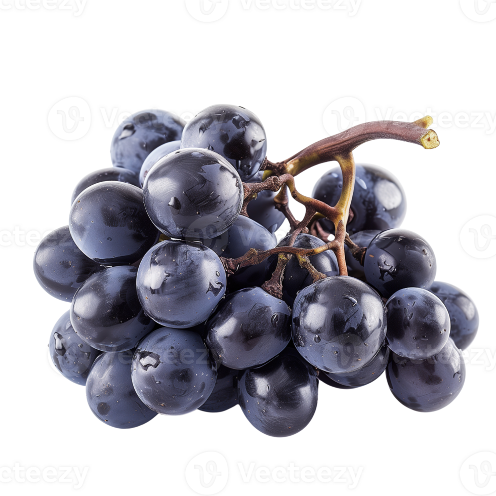 A cluster of grapes, isolated on a transparent background png