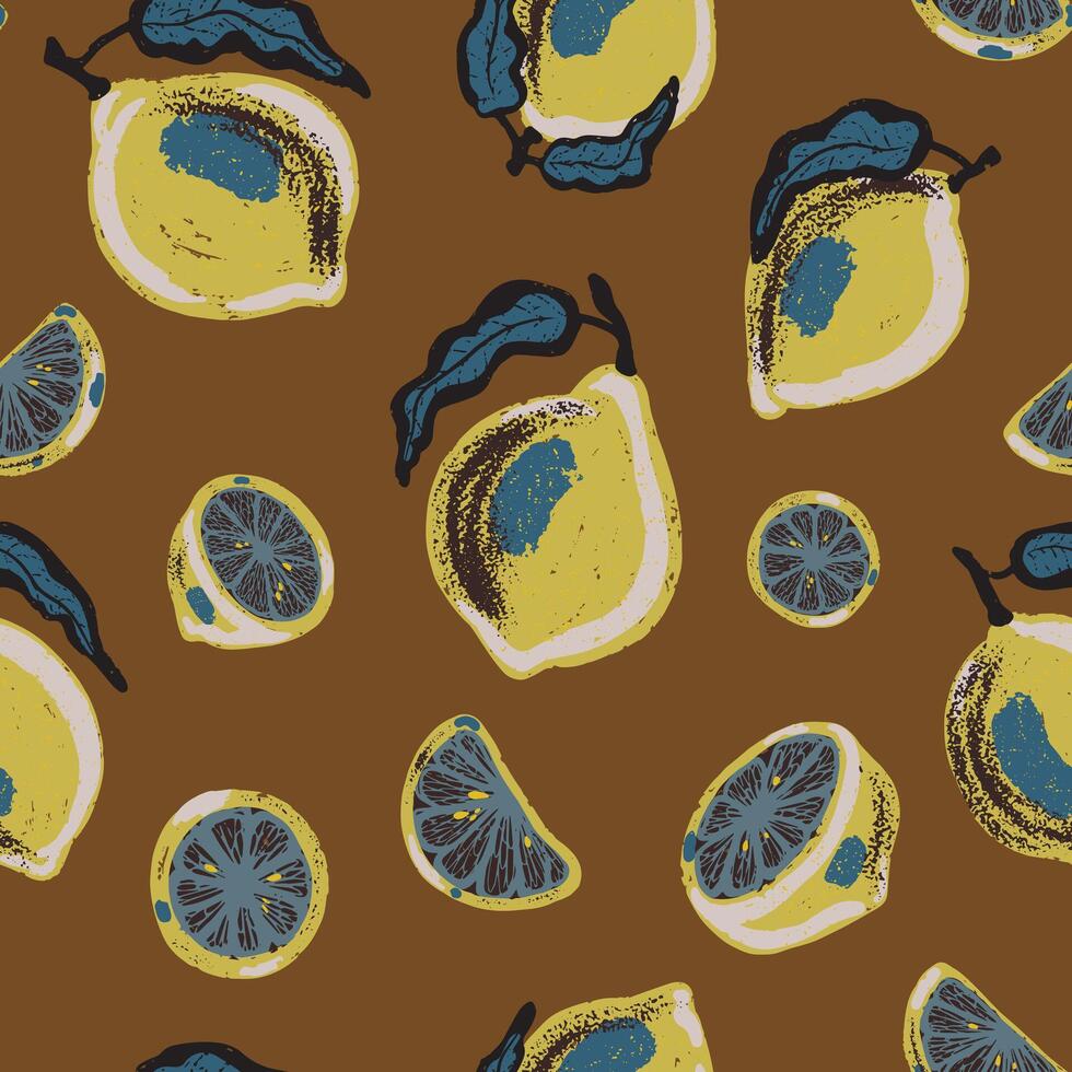 lemon fabric design vector