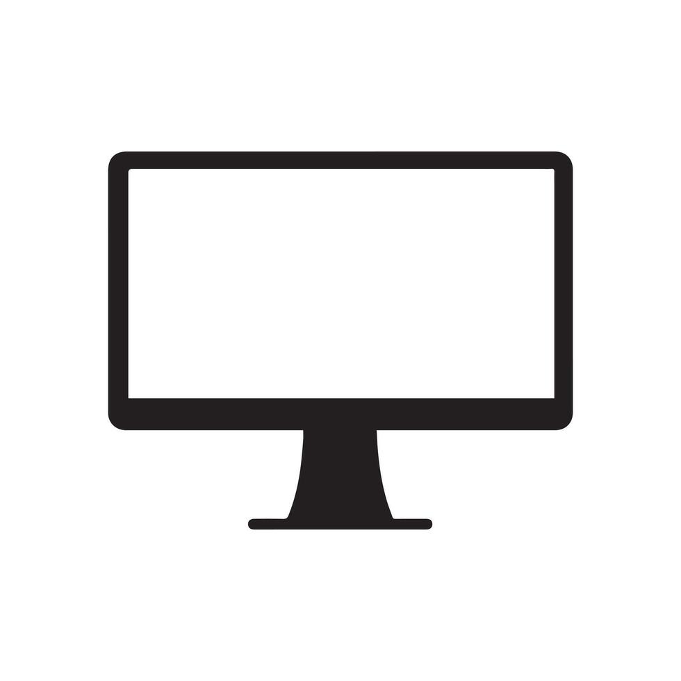 Monitor curved display black icon screen electronic computer design. vector