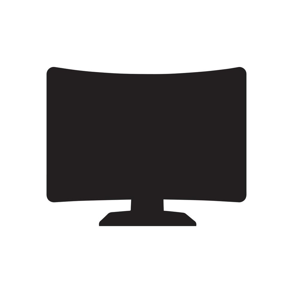 Monitor curved display black icon screen electronic computer design. vector