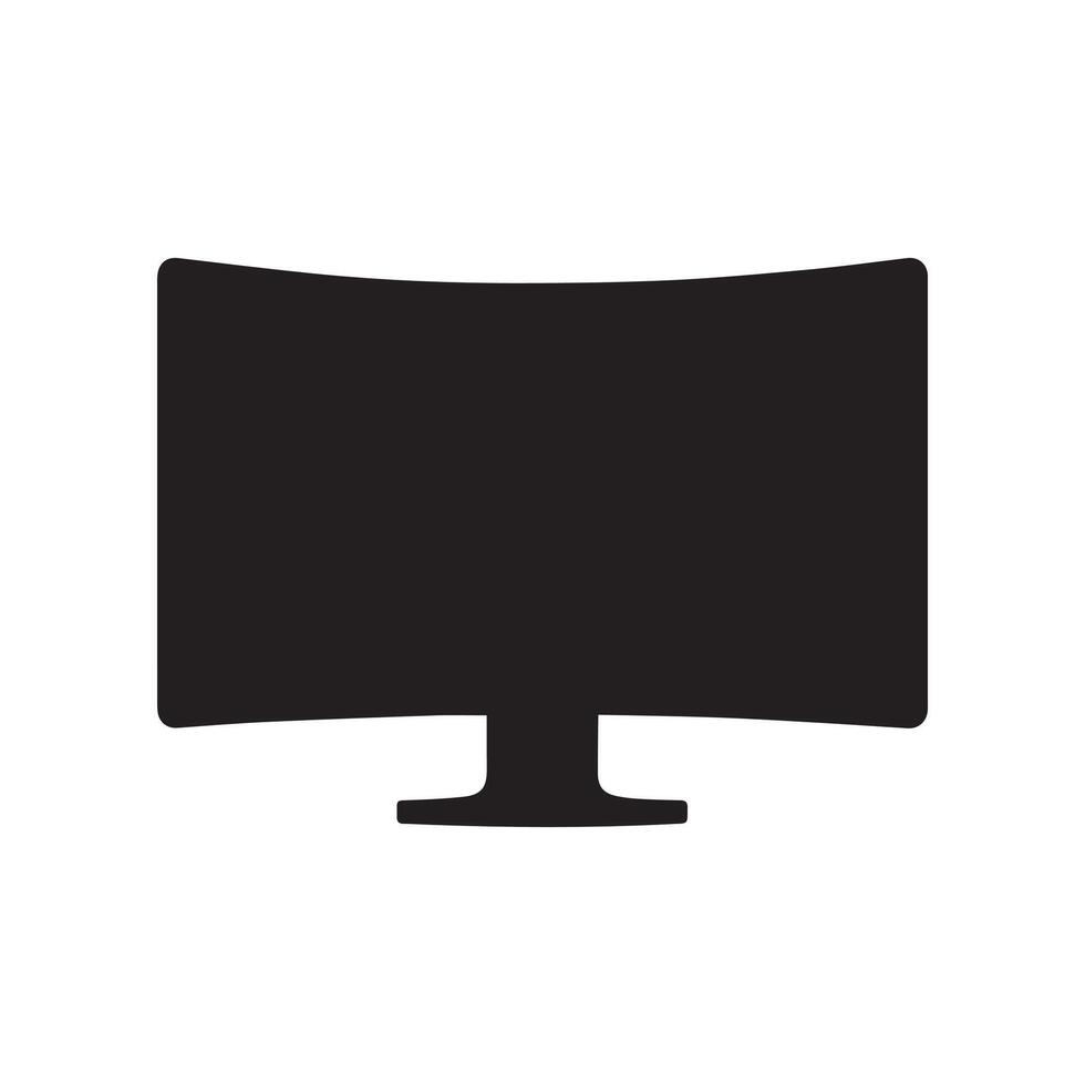 Monitor curved display black icon screen electronic computer design. vector