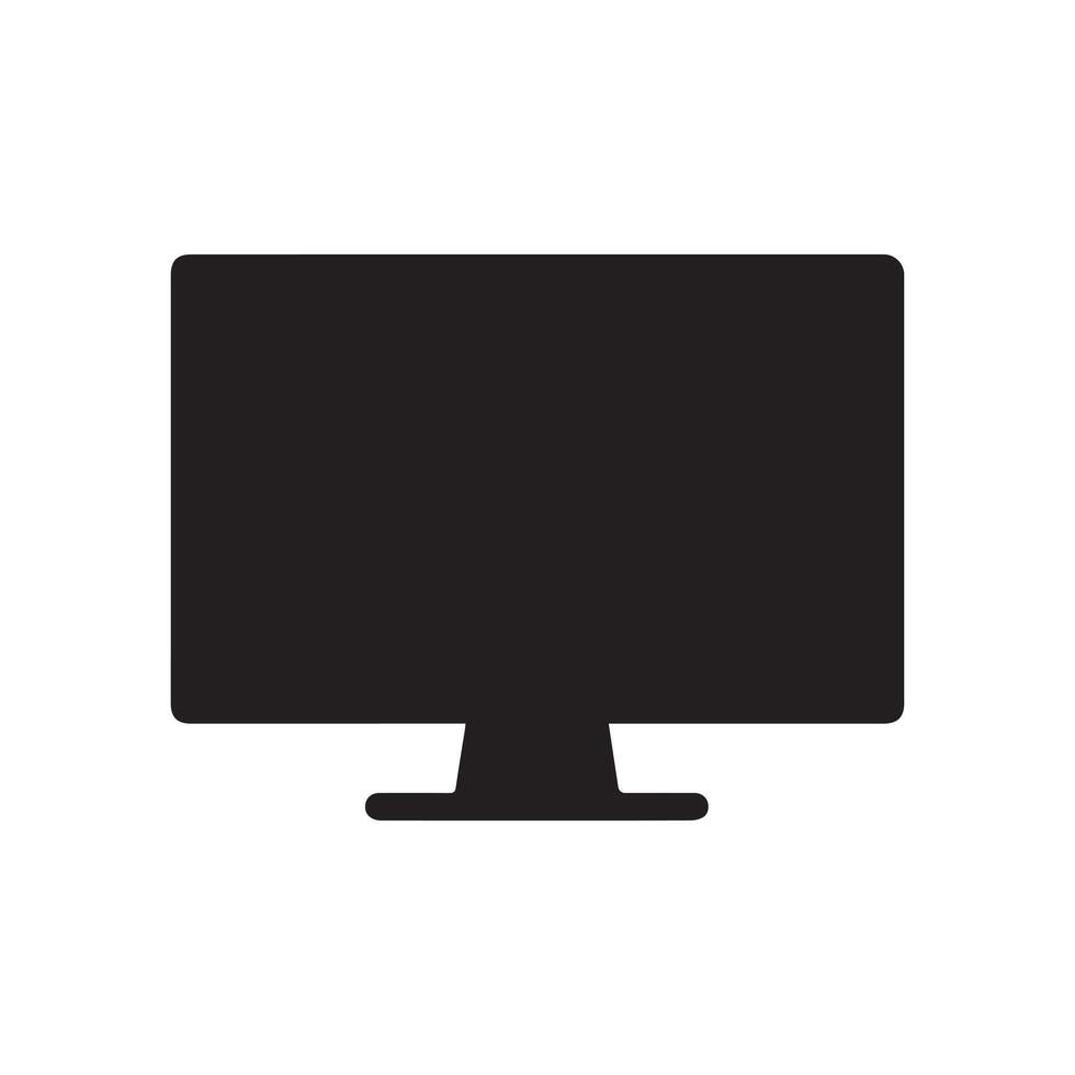 Monitor curved display black icon screen electronic computer design. vector