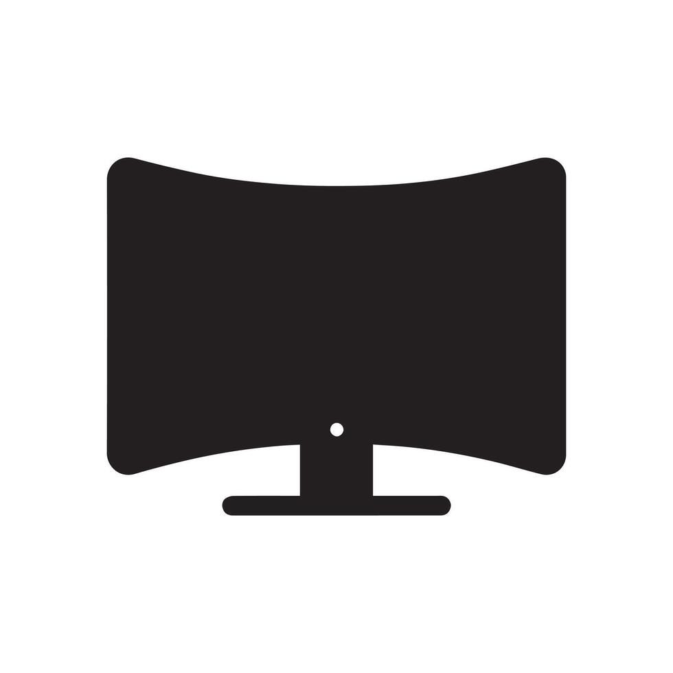 Monitor curved display black icon screen electronic computer design. vector