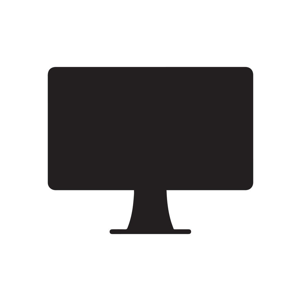 Monitor curved display black icon screen electronic computer design. vector