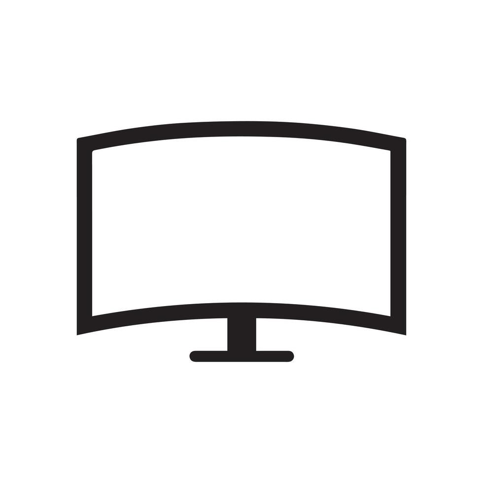 Monitor curved display black icon screen electronic computer design. vector