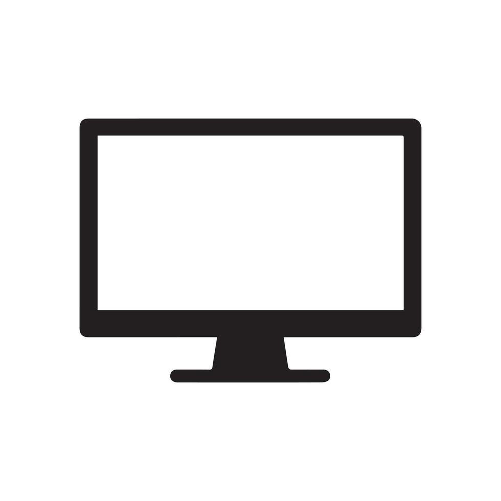 Monitor curved display black icon screen electronic computer design. vector