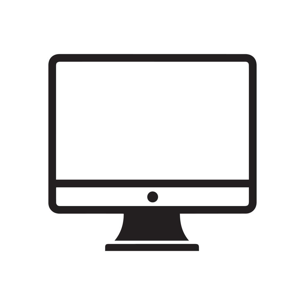 Monitor curved display black icon screen electronic computer design. vector