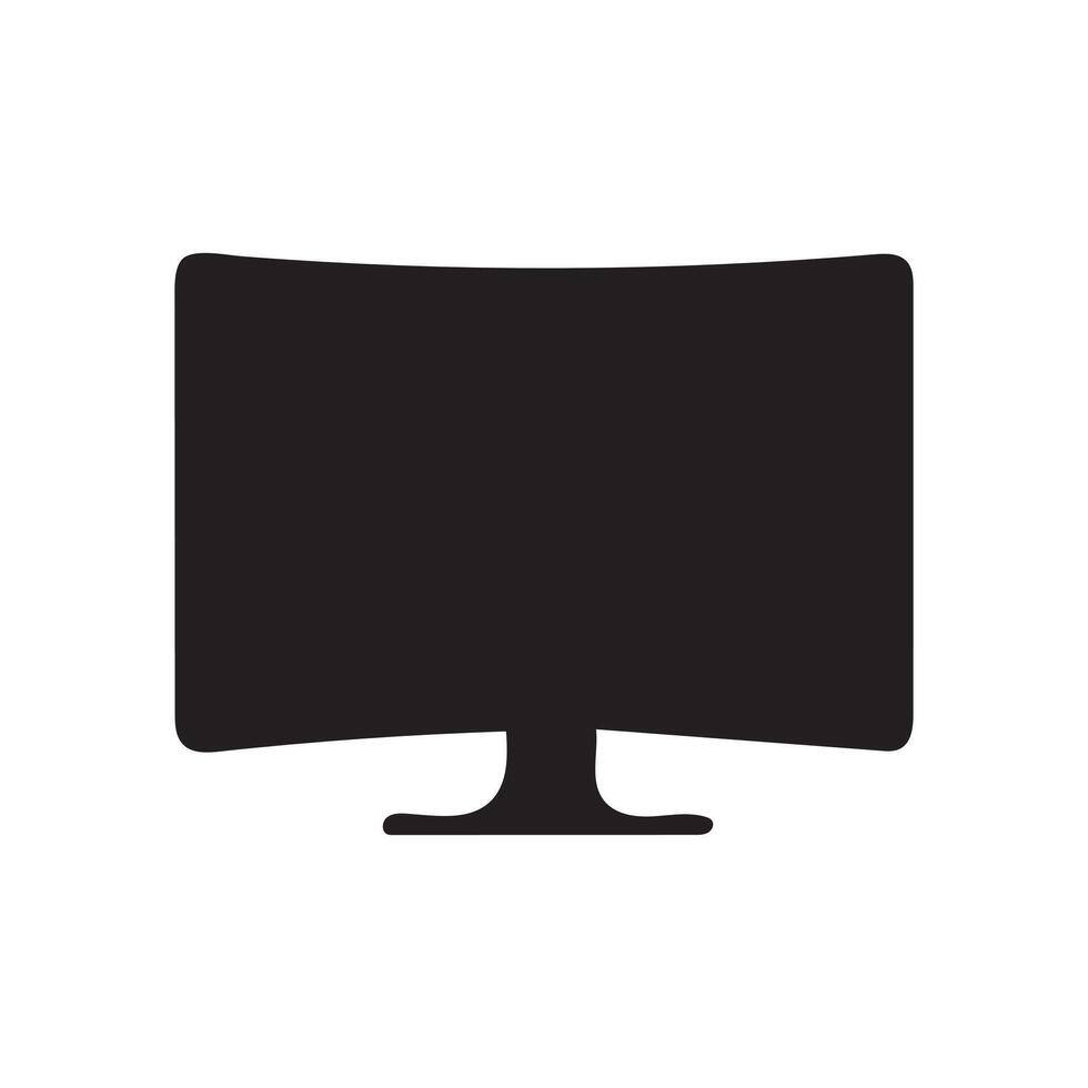 Monitor curved display black icon screen electronic computer design. vector