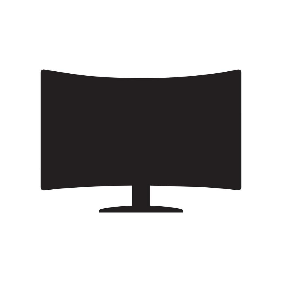 Monitor curved display black icon screen electronic computer design. vector