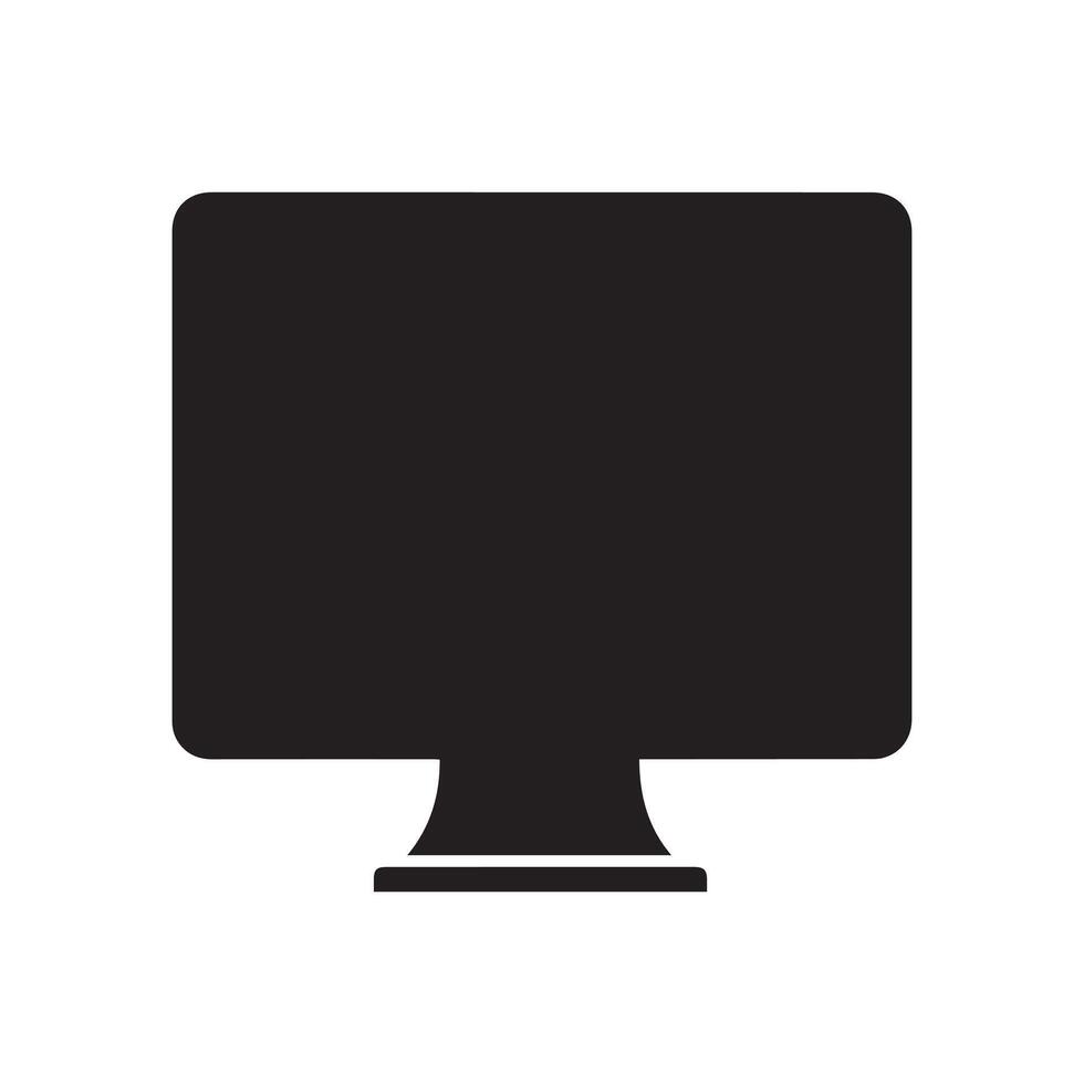 Monitor curved display black icon screen electronic computer design. vector
