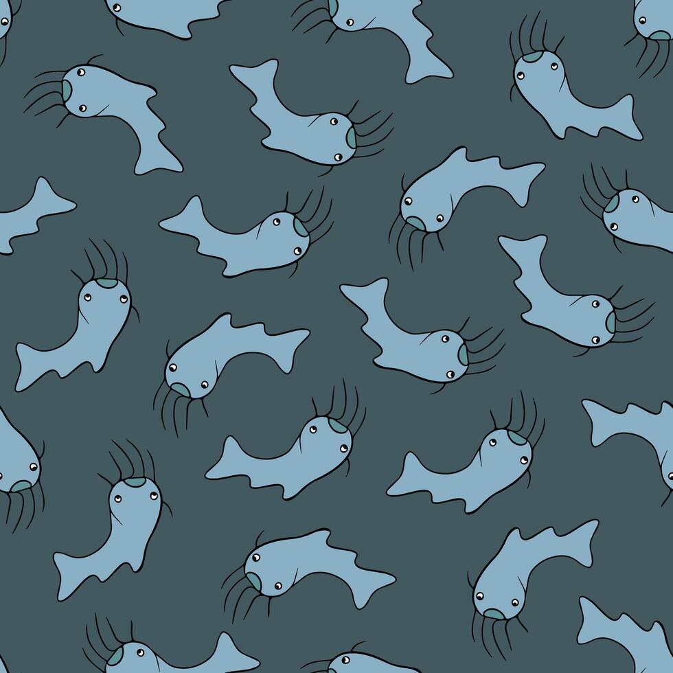 Illustration of catfish pattern. vector
