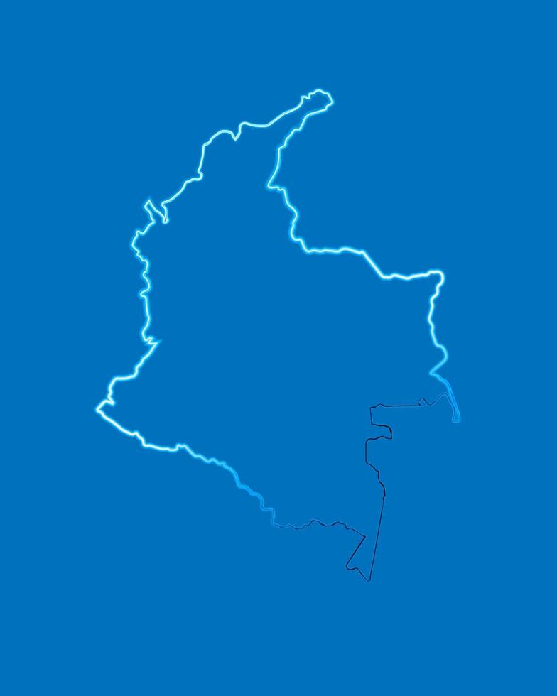 Illustration of Columbia's map with neon effect. vector