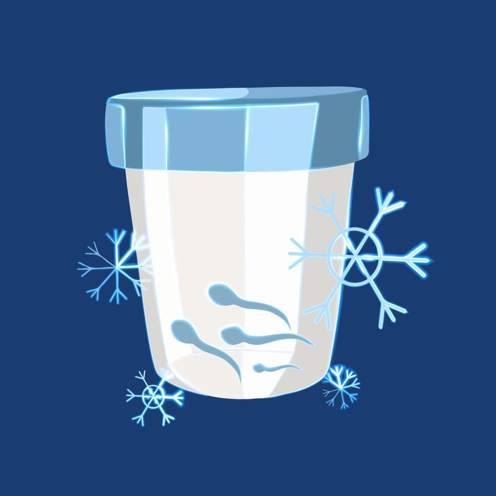 Illustration of sperm freezing. Donation of sperm. vector