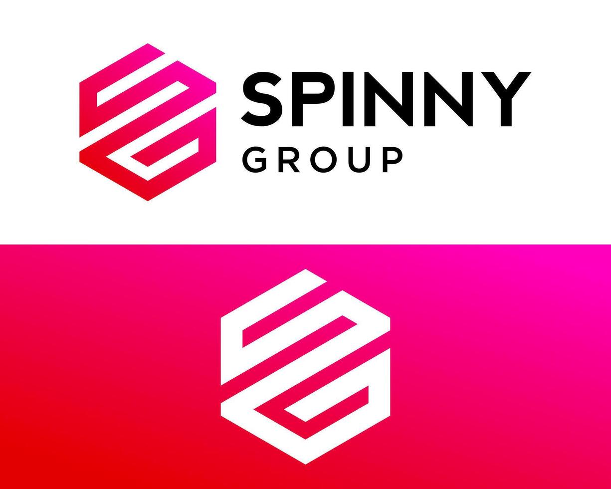 Logo design about SG letters monogram and hexagon. vector