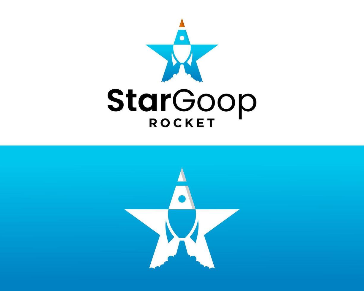 Logo design about a star and a rocket taking off. vector