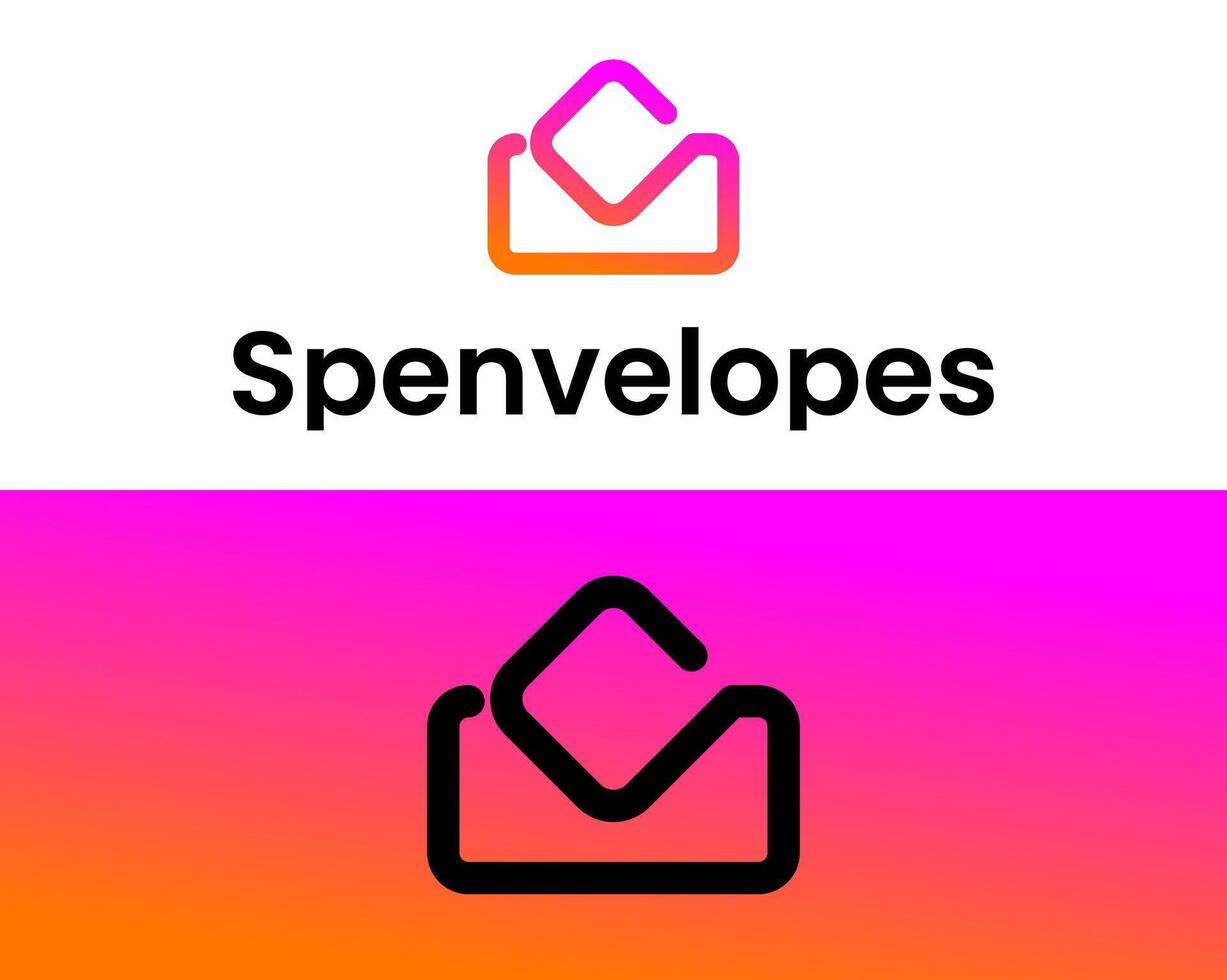 Logo design about letter S monogram and envelope. vector