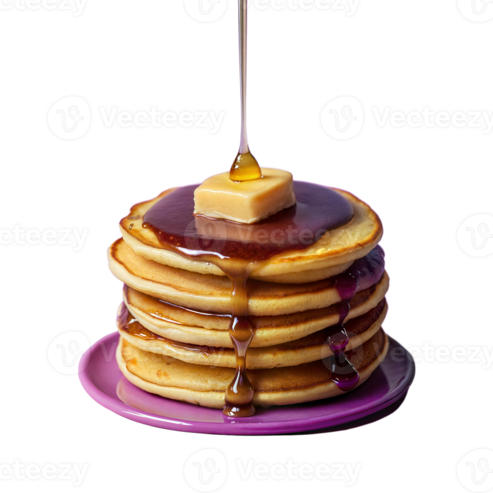 A stack of pancakes with syrup dripping from the top png