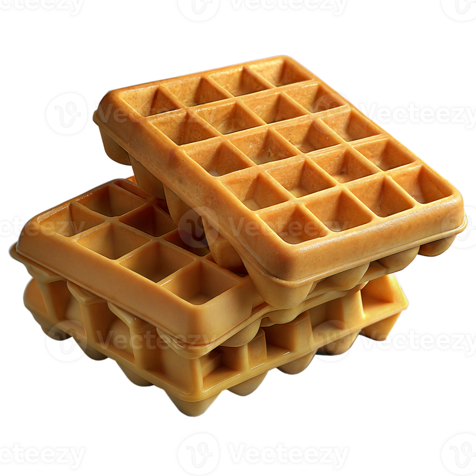 Three waffles stacked on top of each other png