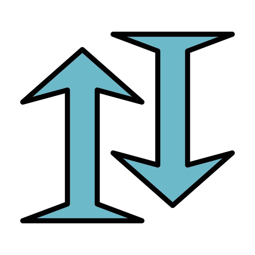 two arrows pointing in opposite directions vector