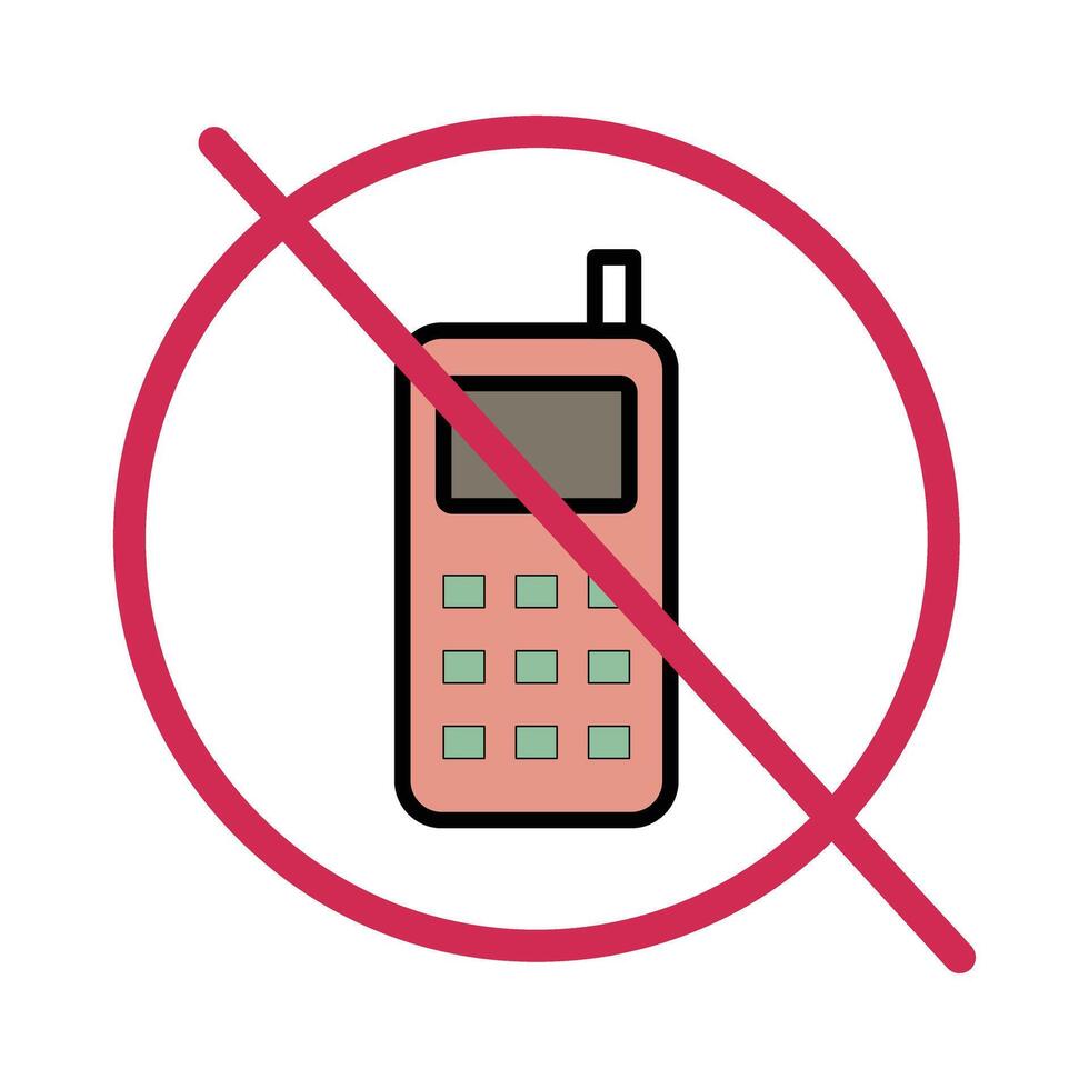 no cell phone sign illustration vector
