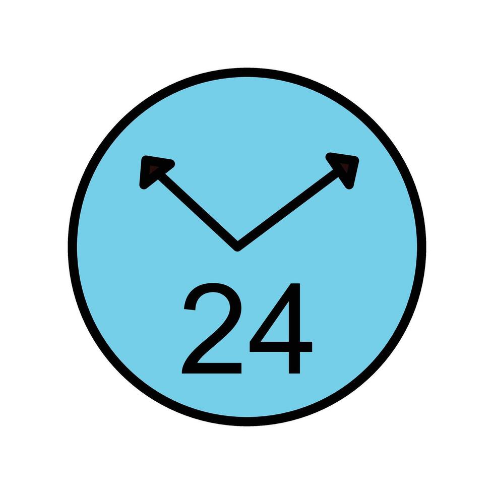 a clock with the number 24 in the middle vector