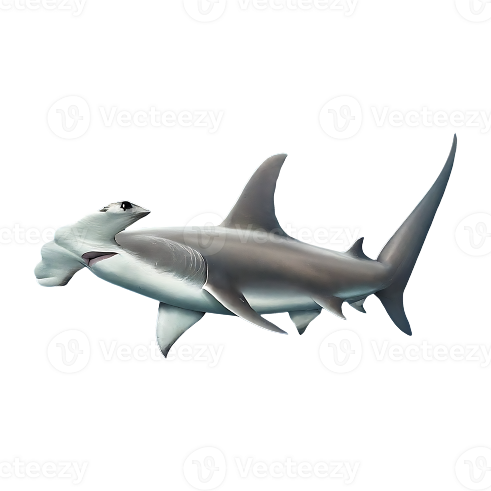 great hammerhead shark on transparent background png