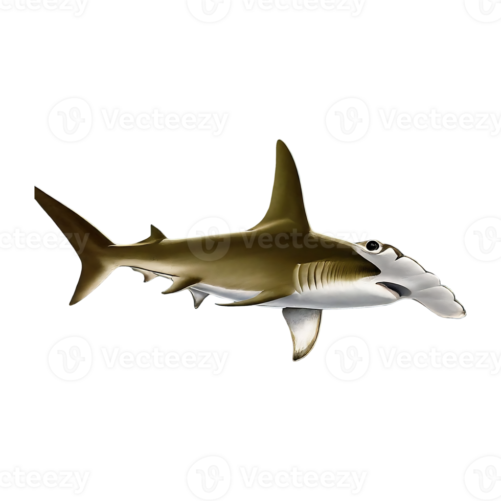 great hammerhead shark on transparent background png