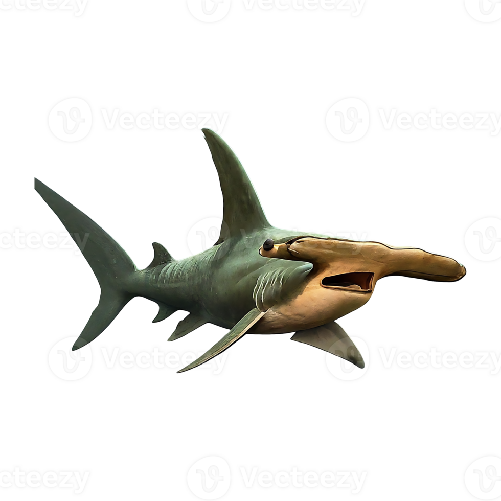 great hammerhead shark on transparent background png