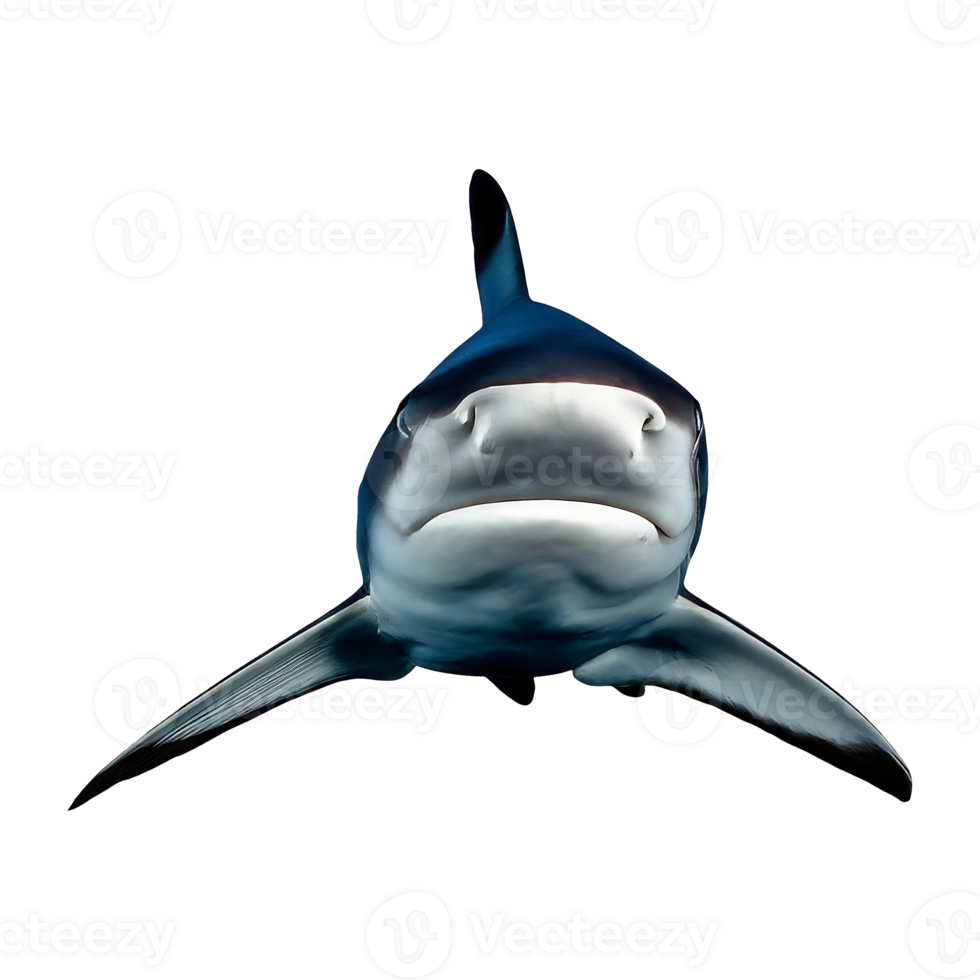 grey reef shark on transparent background png