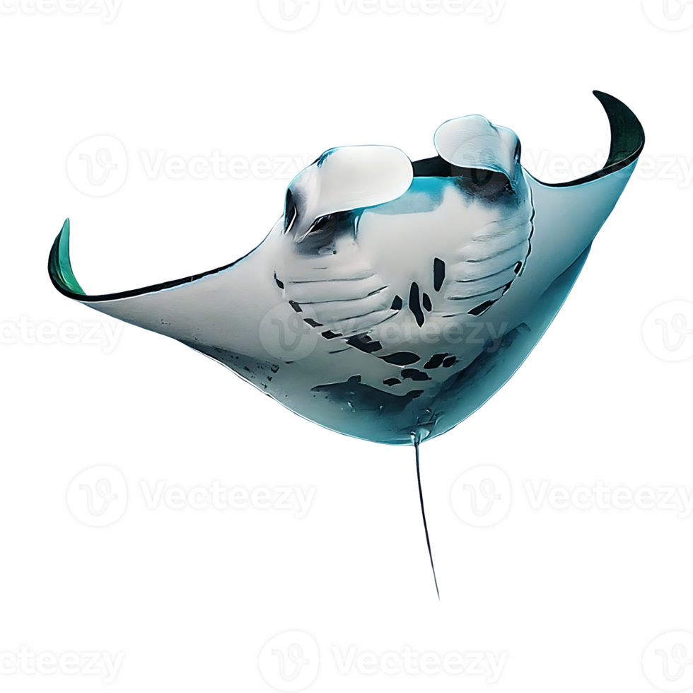 manta ray on transparent background highly detailed png