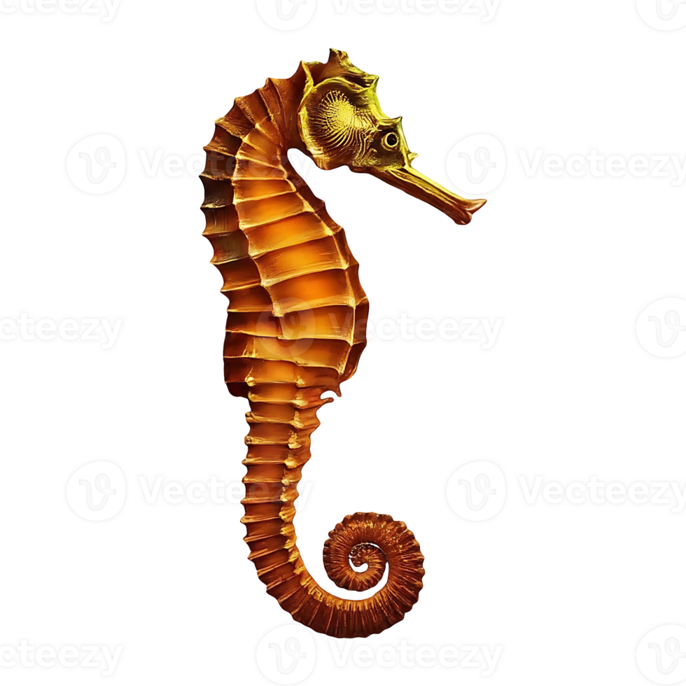 seahorse on transparent background highly detailed png