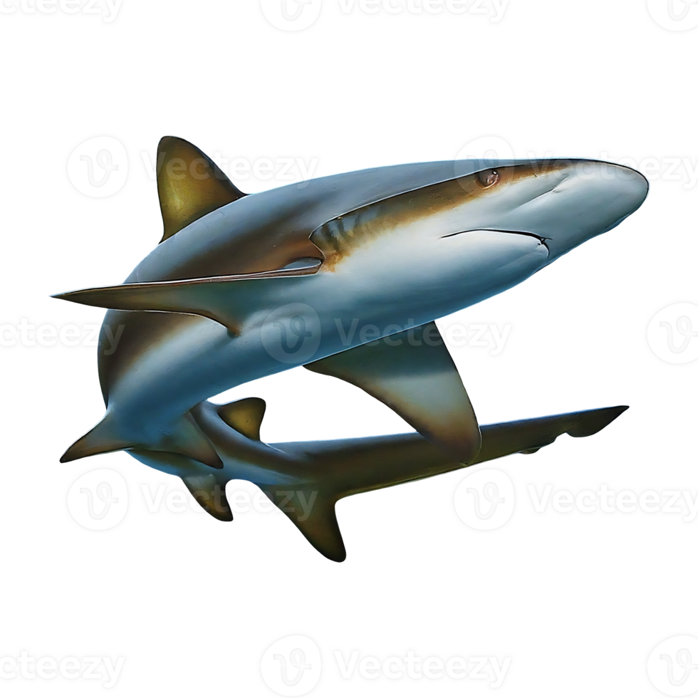 silky shark on transparent background highly detailed png