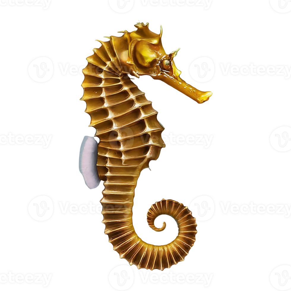 seahorse on transparent background highly detailed png