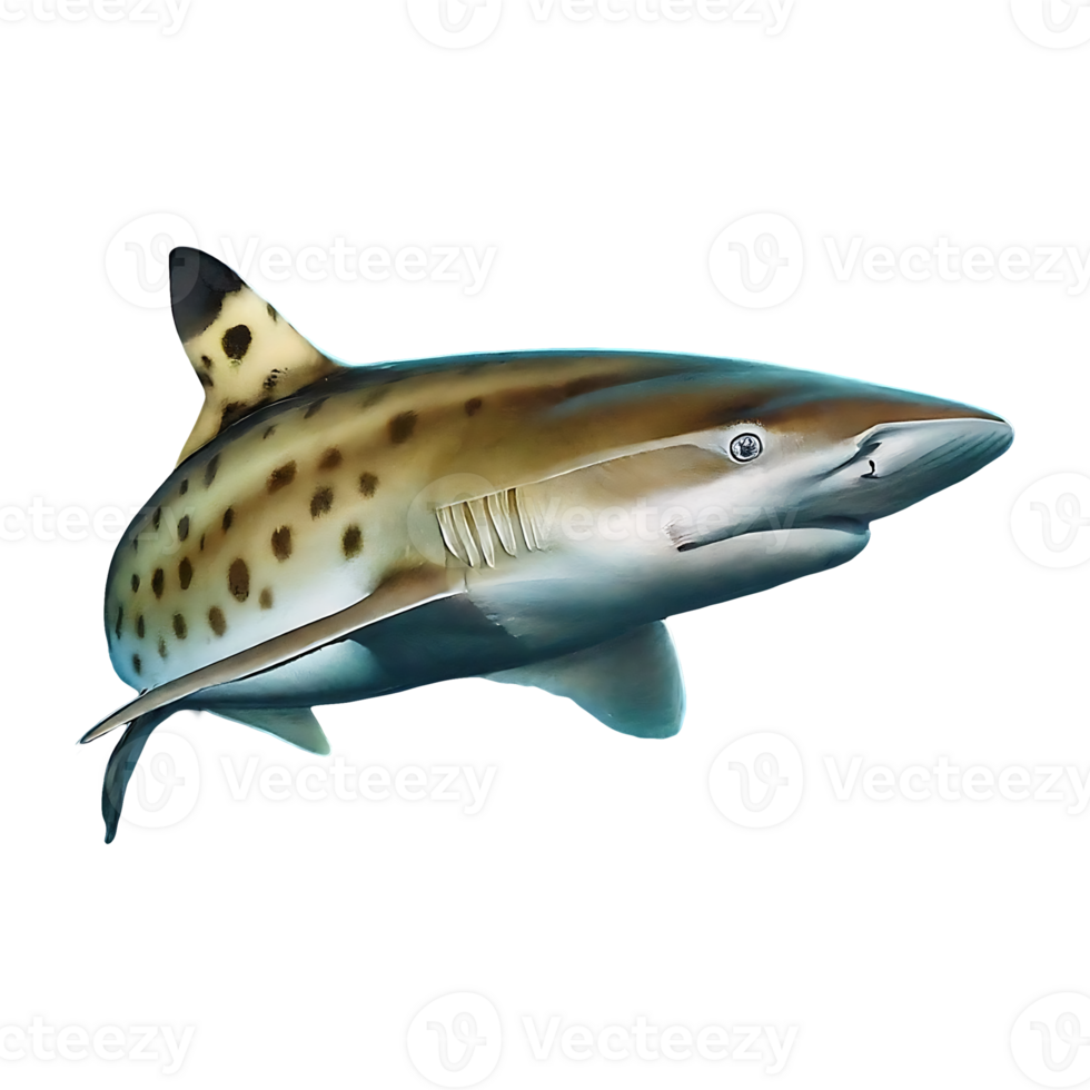 spottail shark on transparent background highly detailed png