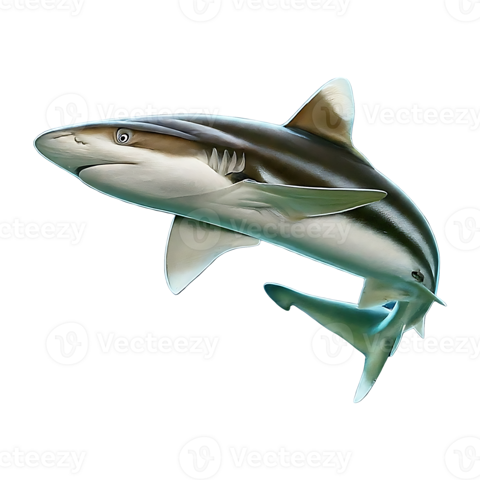 smalltail shark on transparent background highly detailed png