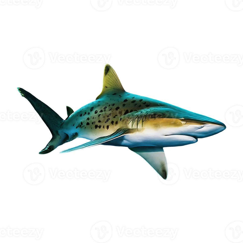 spottail shark on transparent background highly detailed png
