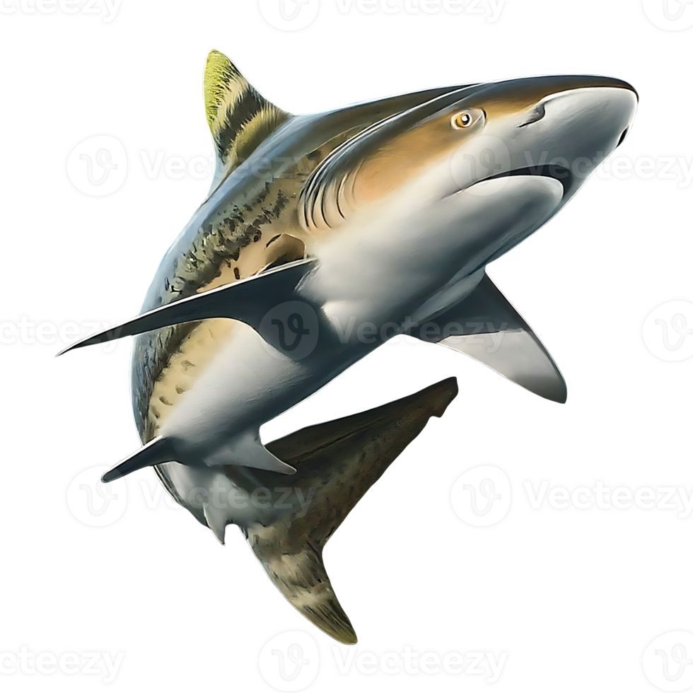 spottail shark on transparent background highly detailed png