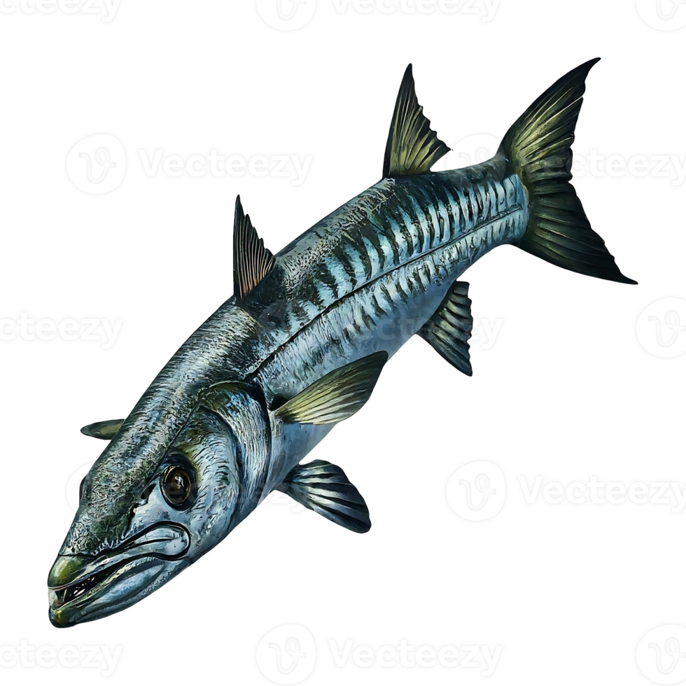 barracuda on transparent background highly detailed png