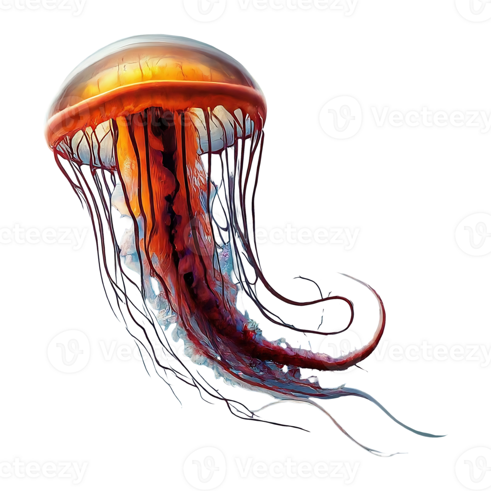 jellyfish on transparent background highly detailed png