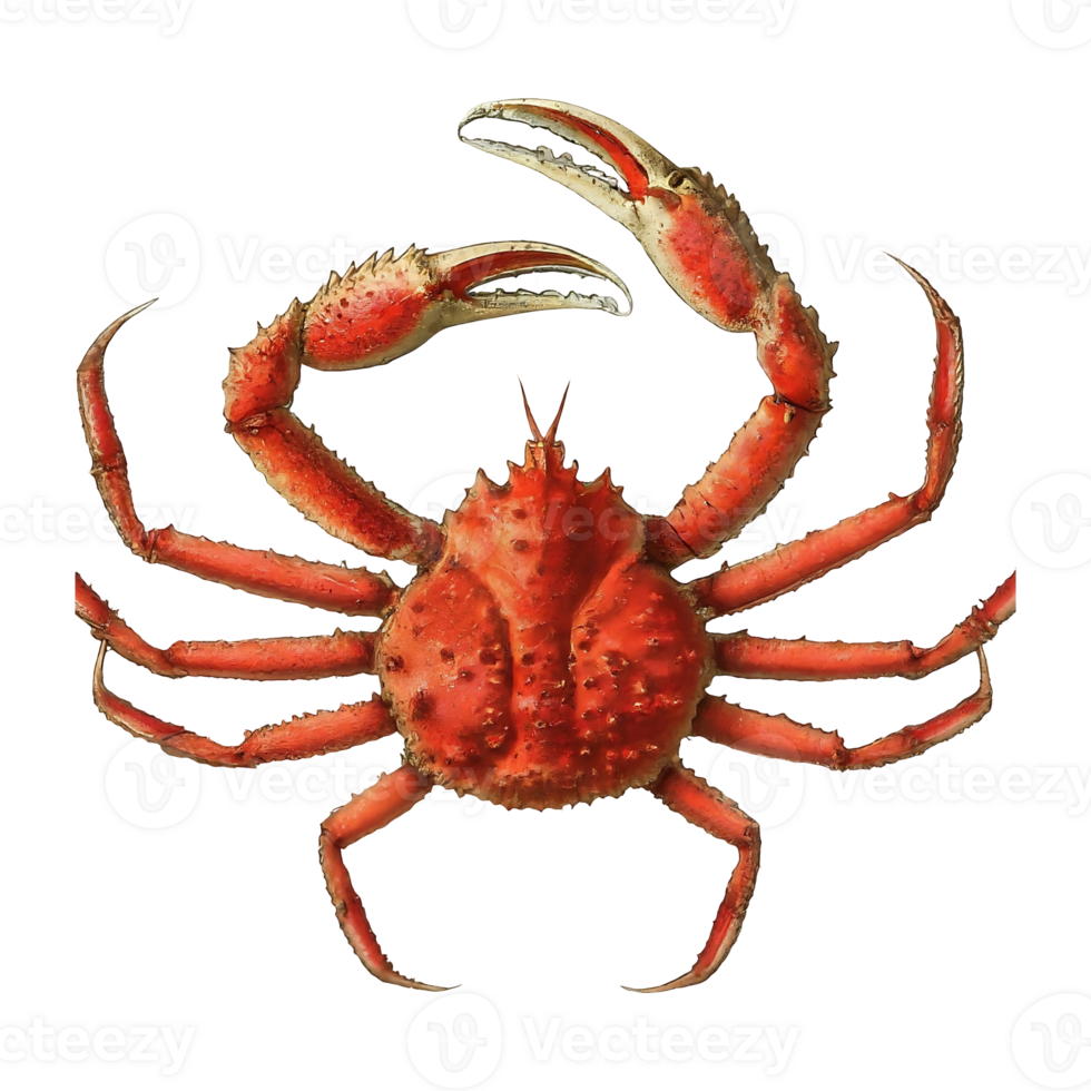 queen crab on transparent background highly detailed png