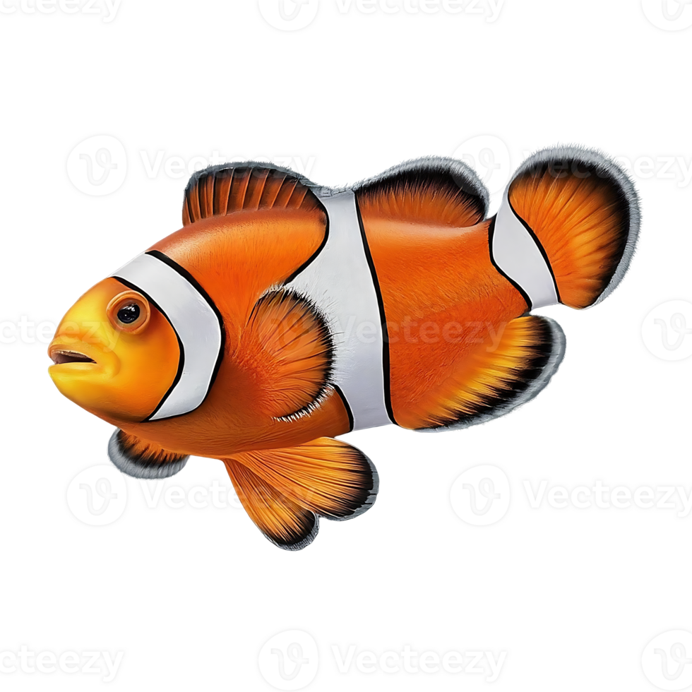 clown trigger fish on transparent background png