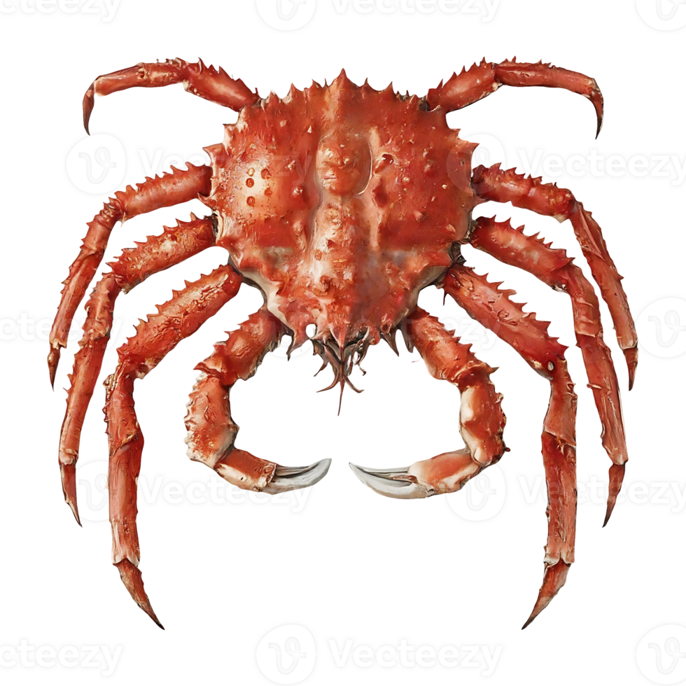 queen crab on transparent background highly detailed png