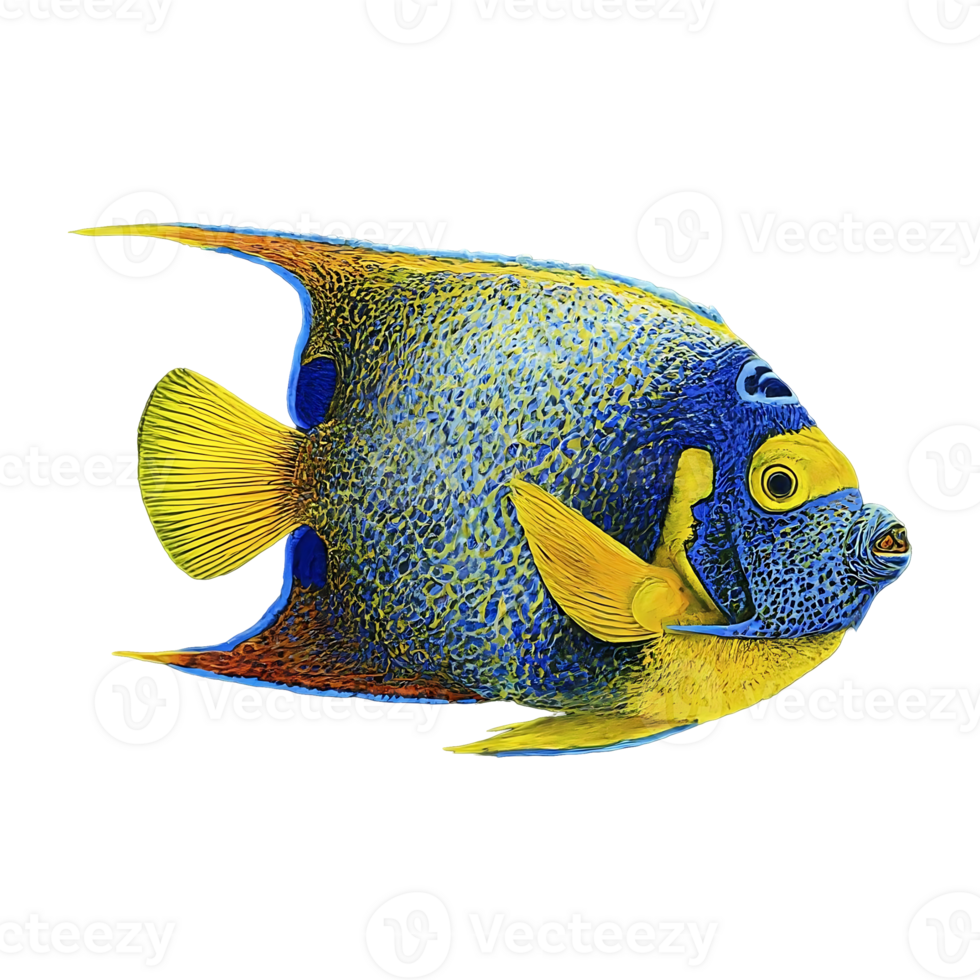 scribbled angelfish on transparent background png