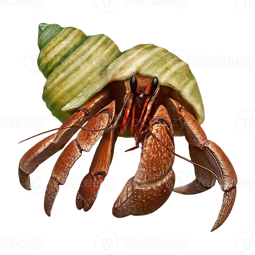 hermit crab on transparent background highly detailed png