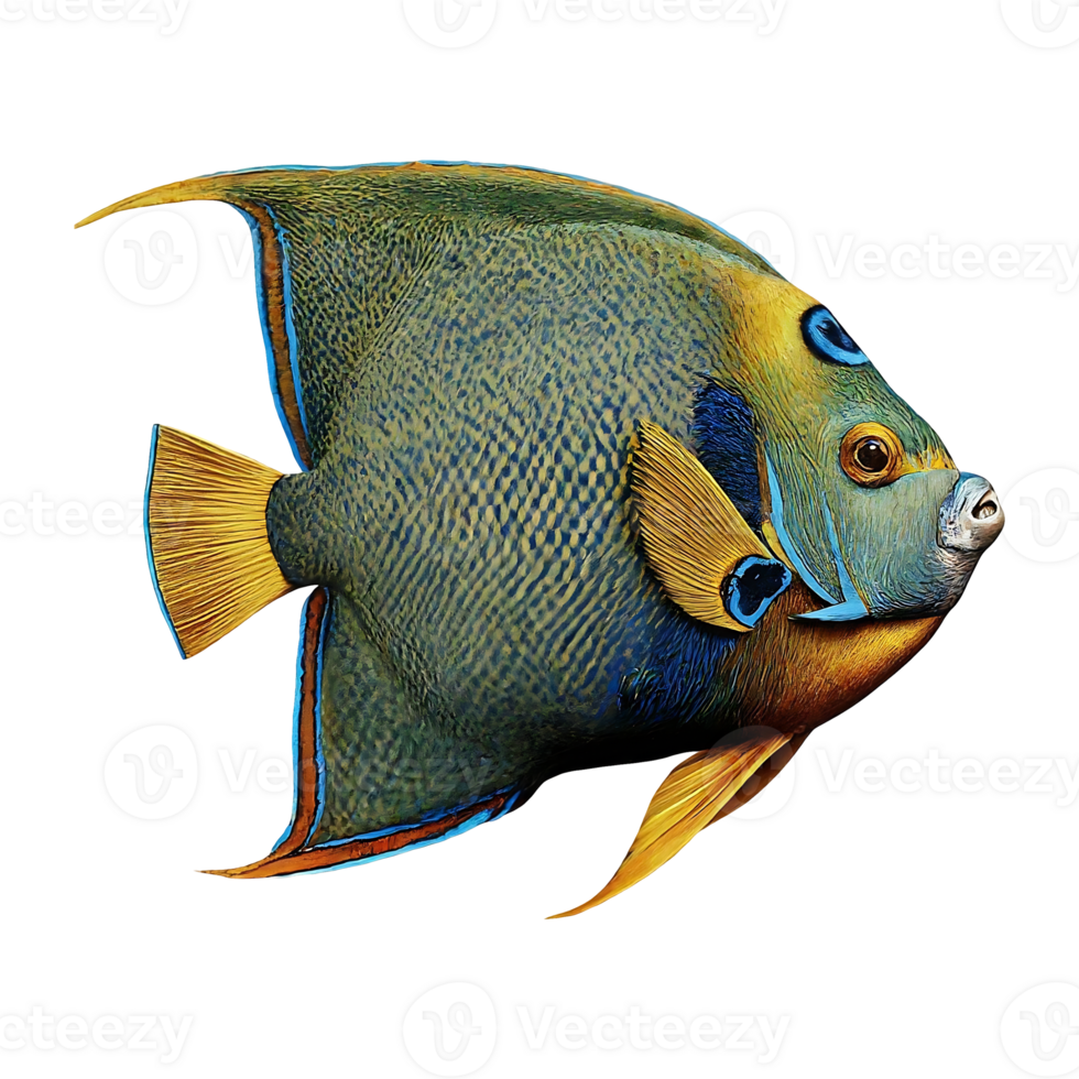 scribbled angelfish on transparent background png