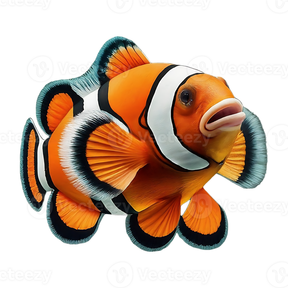 clown trigger fish on transparent background png