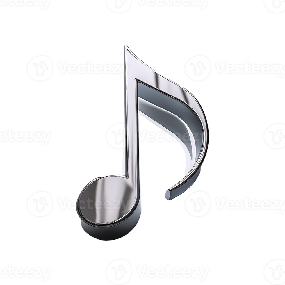 Beamed Music Note Silver Symbol on transparent background png