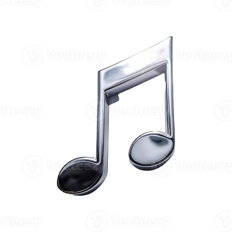 Beamed Music Note Silver Symbol isolated on transparent background png